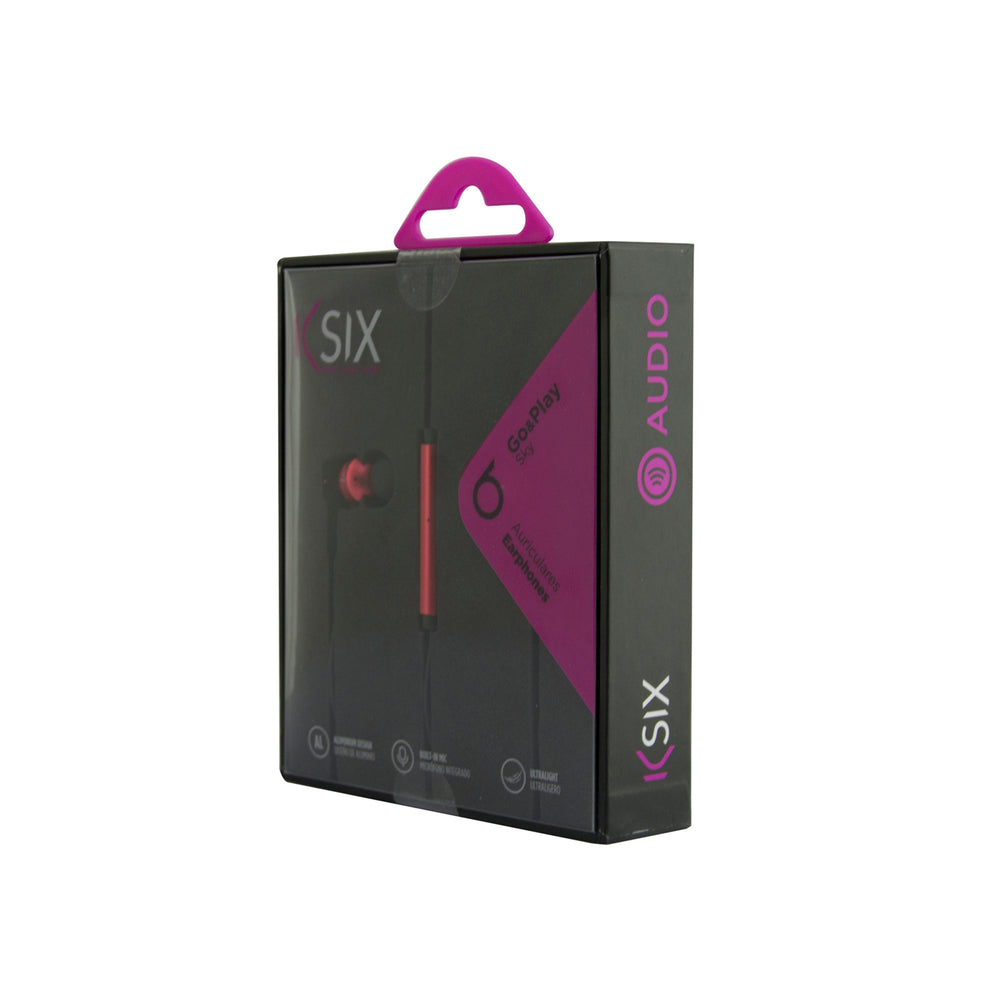 Auriculares con Micrófono Ksik Go&Play Sky Aluminio Rojo