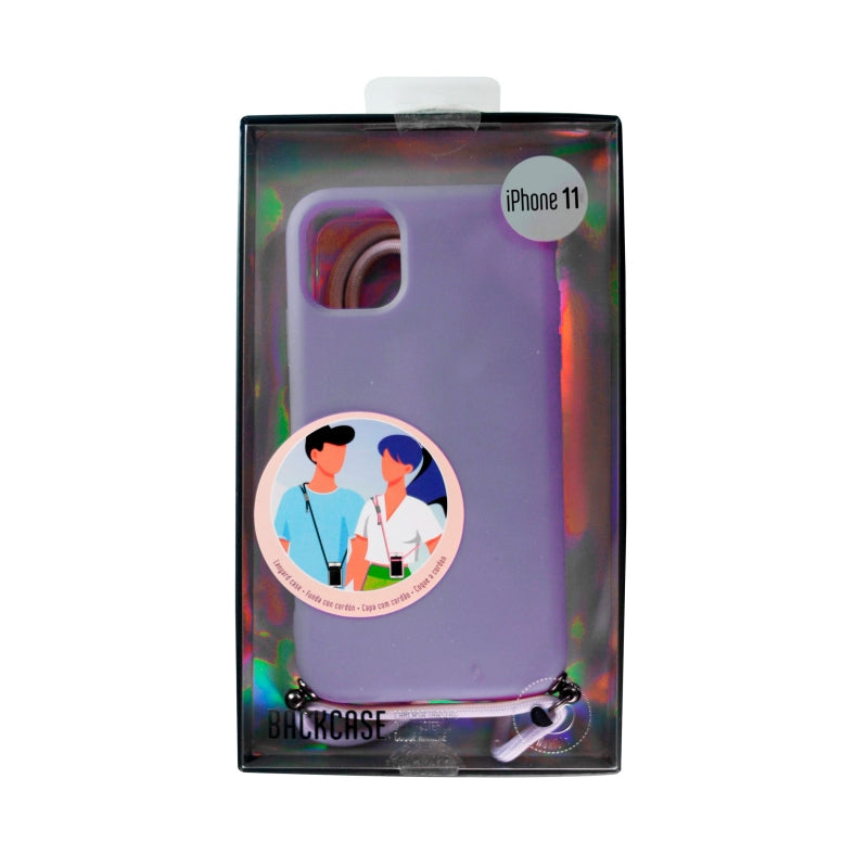 Carcasa Muvit Life para Apple iPhone 11 con colgante mauve candy.