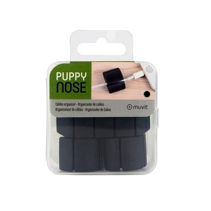 Muvit Pack organizador de cables multiusos 2 tamaños para 4 y 2 Cables Negro