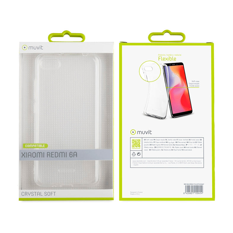 Funda Muvit Cristal Soft para Xiaomi Redmi 6A transparente.