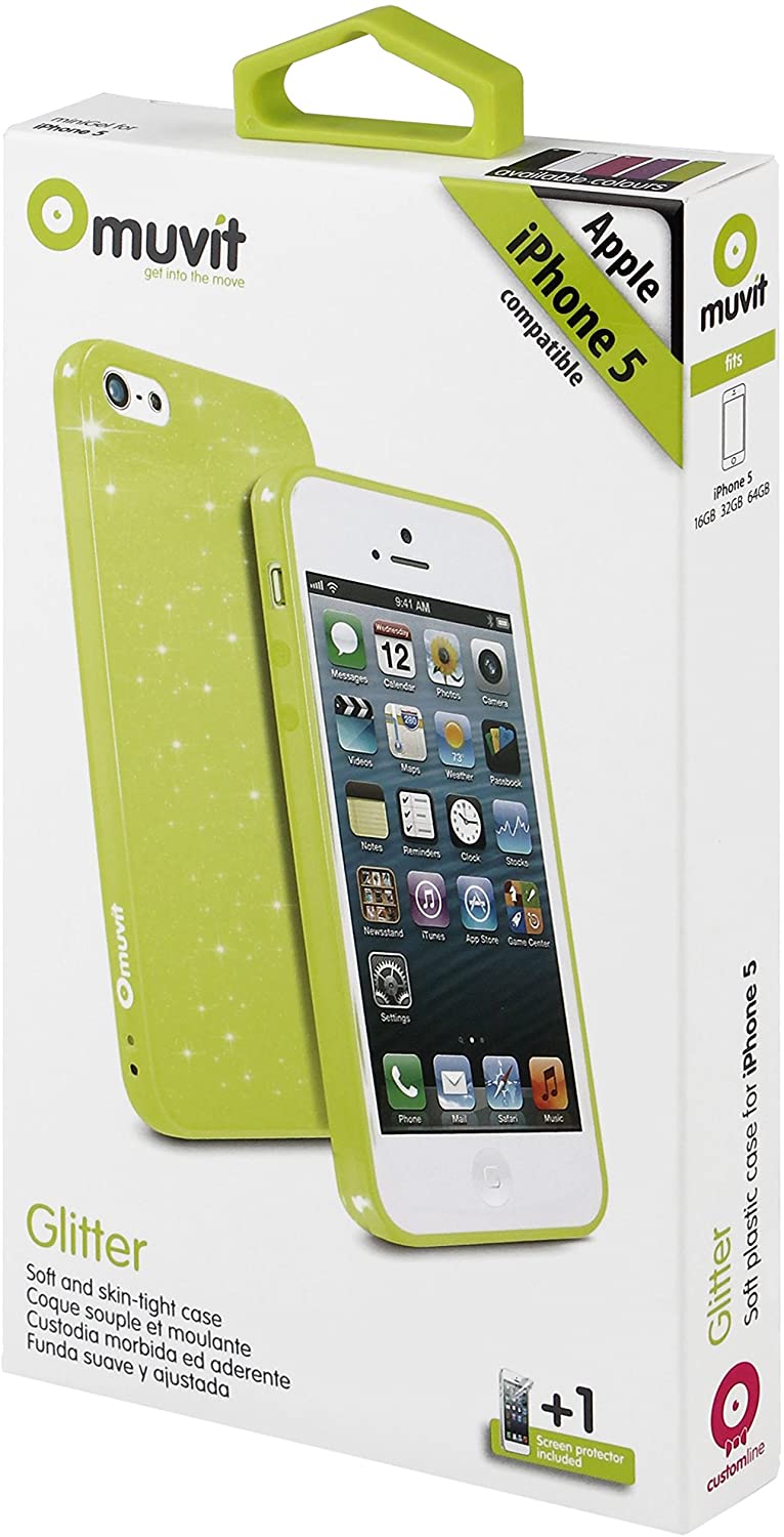 Carcasa Muvit minigel fina para Apple iPhone 5 color verde