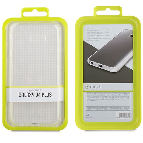 Funda Muvit Cristal Soft para Samsung Galaxy J4+ transparente.