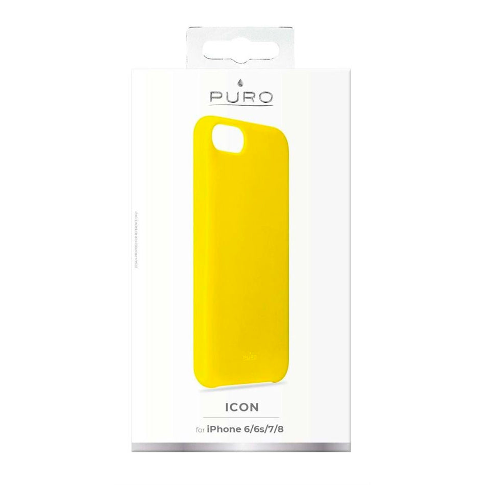 Funda Puro silicona con microfibra para Apple iPhone 6/6S/7/8 icon amarillo