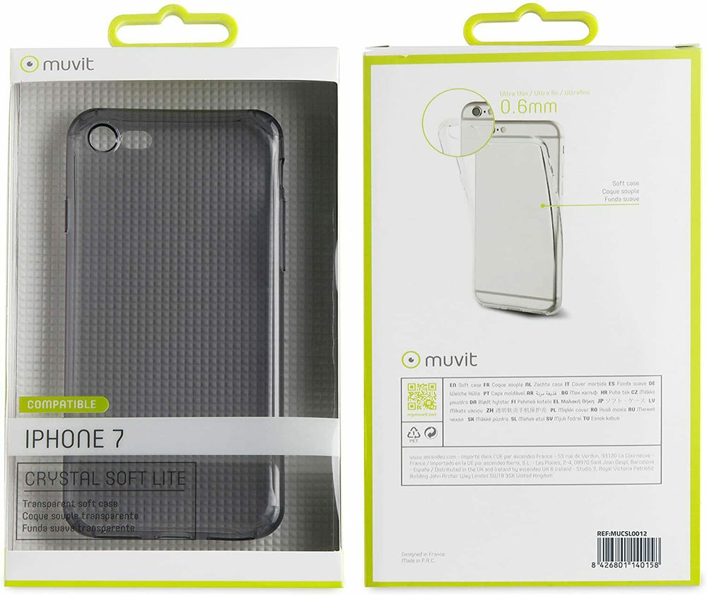 Funda Muvit Cristal Soft Lite para Apple iPhone 7/8 ultra fina transparente