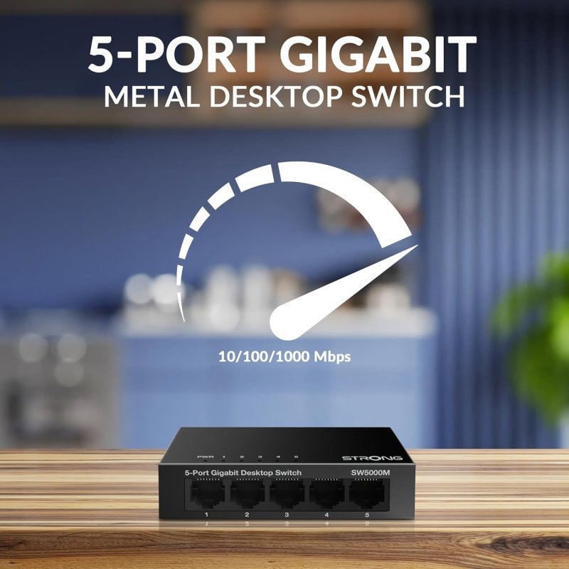 Switch Strong SW5000M Gigabit de 5 Puertos Usado **Sin embalaje original**