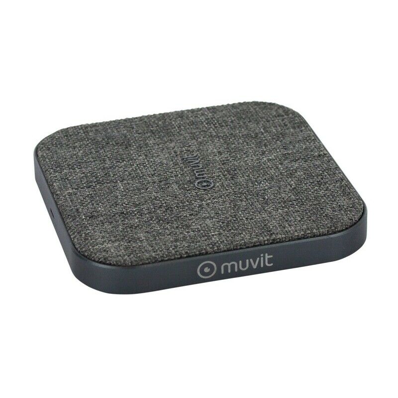 Cargador soporte sobremesa inalámbrico Muvit Qi 5w/7,5w/10w 2a Gris (NUEVO)