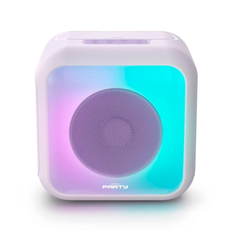 Altavoz BigBen PARTYBTKML Bluetooth LED con 2 Micrófonos Karaoke Lila