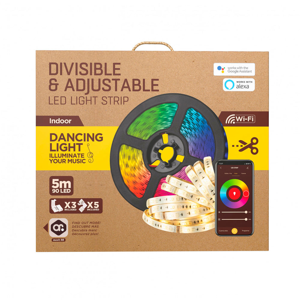 Muvit iO Tira LED WiFi RGB+CCT 5m (incluye adaptadores para esquinas)*Emb.dañado