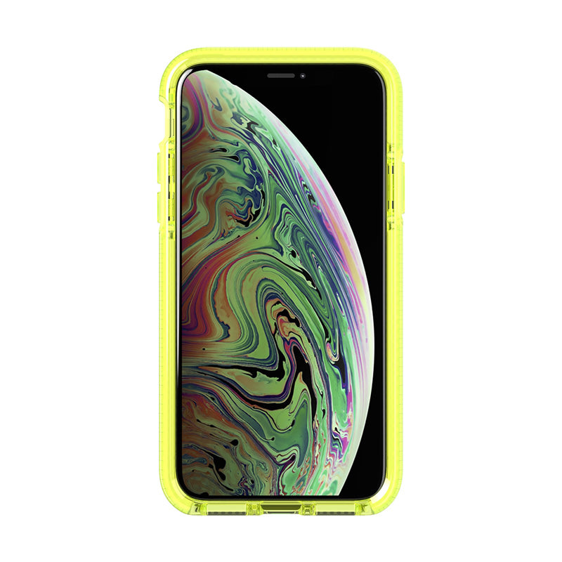 Funda de Silicona Tech21 Evo Check amarilla para Apple iPhone X / Xs