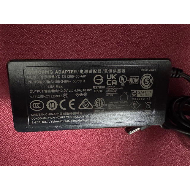Cargador Monitor YD-ZN1200400-A01 12V 4.0A 48W