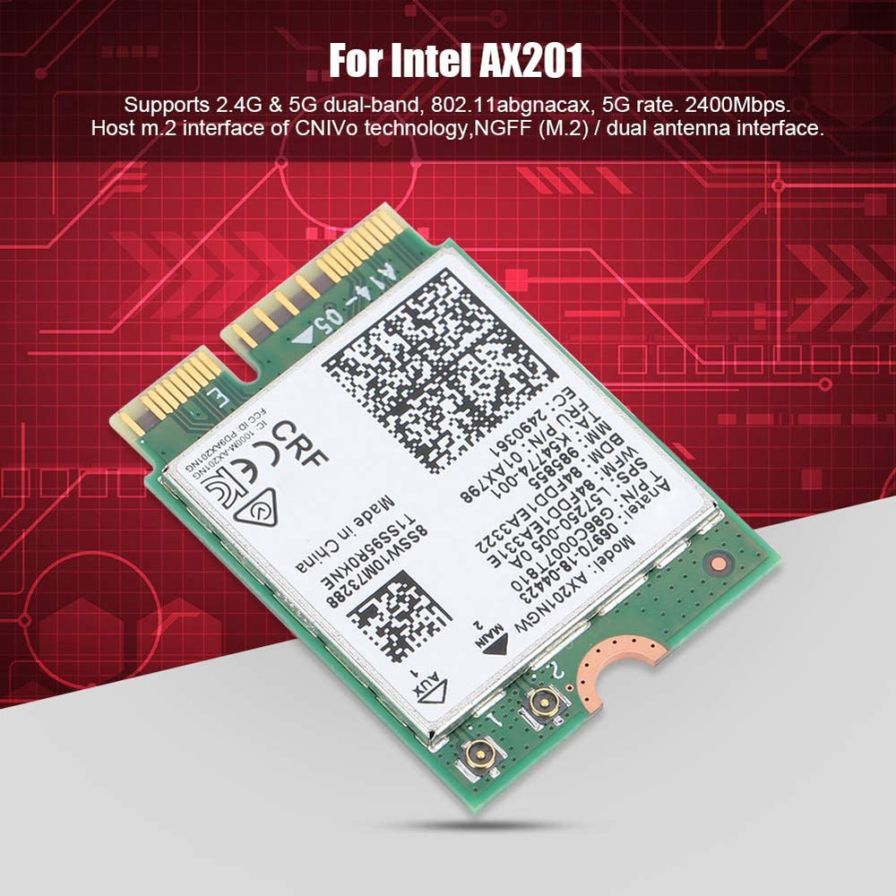 Tarjeta de Red inalámbrica Wifi para Intel AX201NGW 2974Mbps WiFi6 M.2
