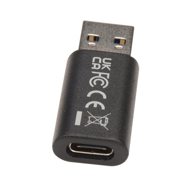 Adaptador V7 USB con conector USB A 3.2 Gen1 macho a USB-C hembra negro