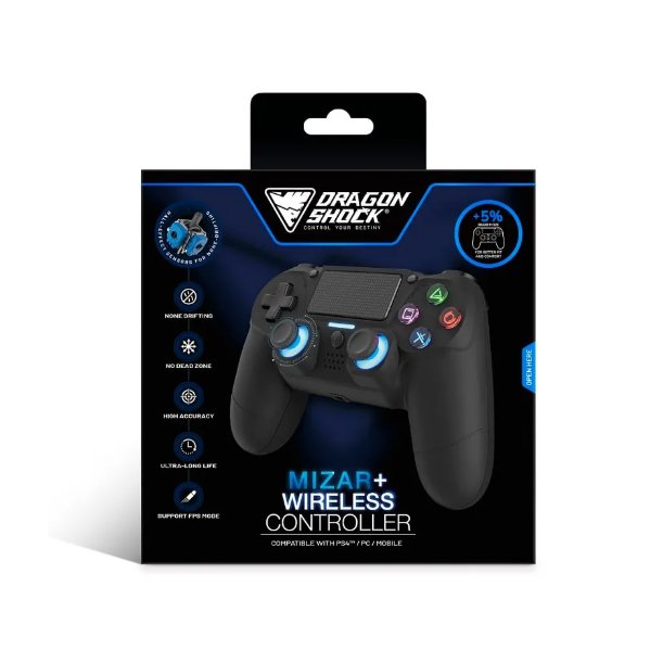 Mando inalámbrico DragonShock Mizar Negro para PS4 Usado