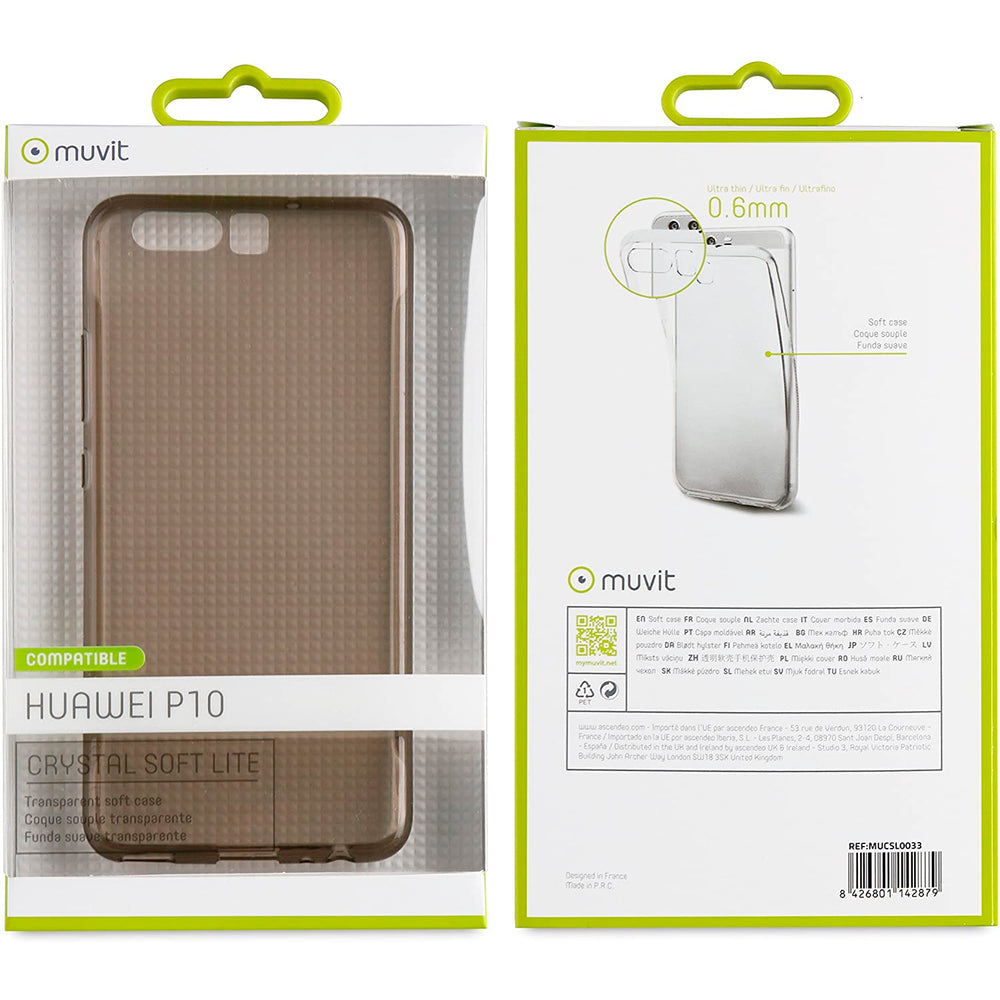 Funda Muvit Cristal Soft para Samsung Galaxy P10 gris.