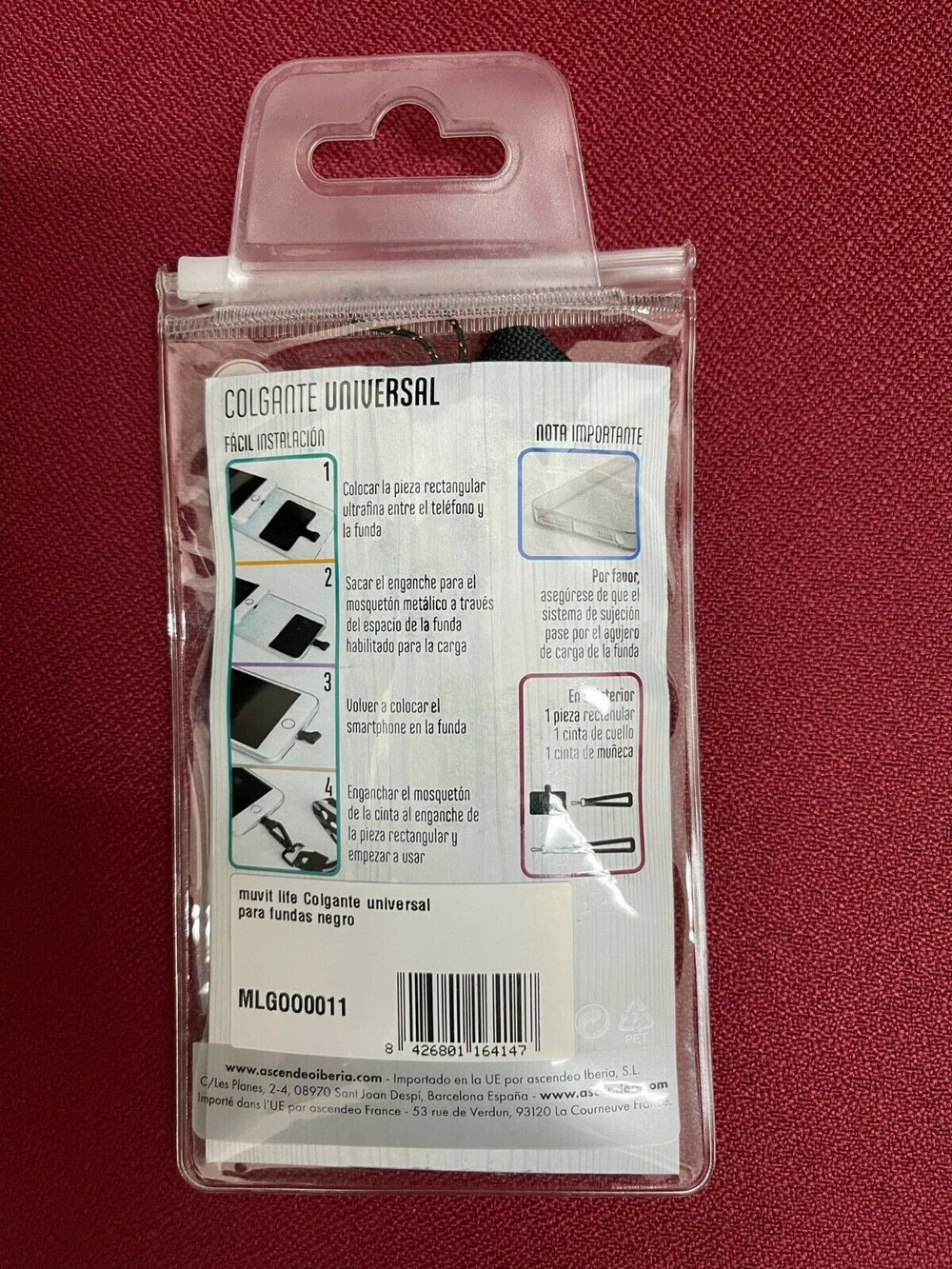 Muvit Life Colgante Universal para Fundas Negro.