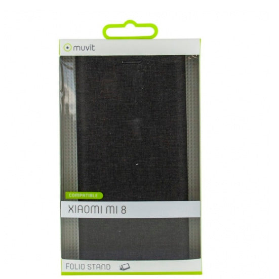 Funda Muvit Libro Negra para Xiaomi Mi 8.