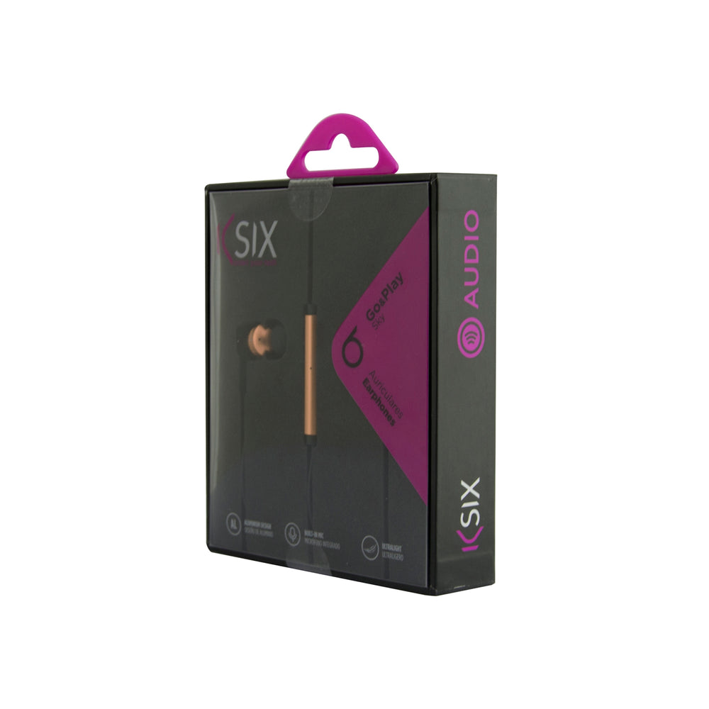 Auriculares con Micrófono Ksik Go&Play Sky Aluminio Dorado