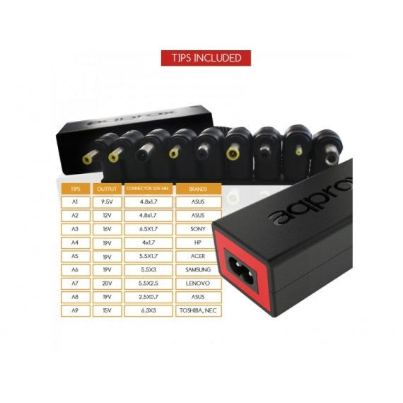 Cargador para portátiles Aqprox APPUA40R 40W 9 Clavijas