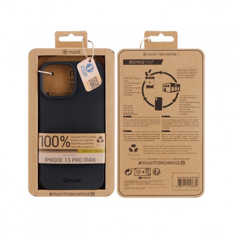 Funda Muvit for Change para Apple iPhone 13 Pro Max recycletek negra