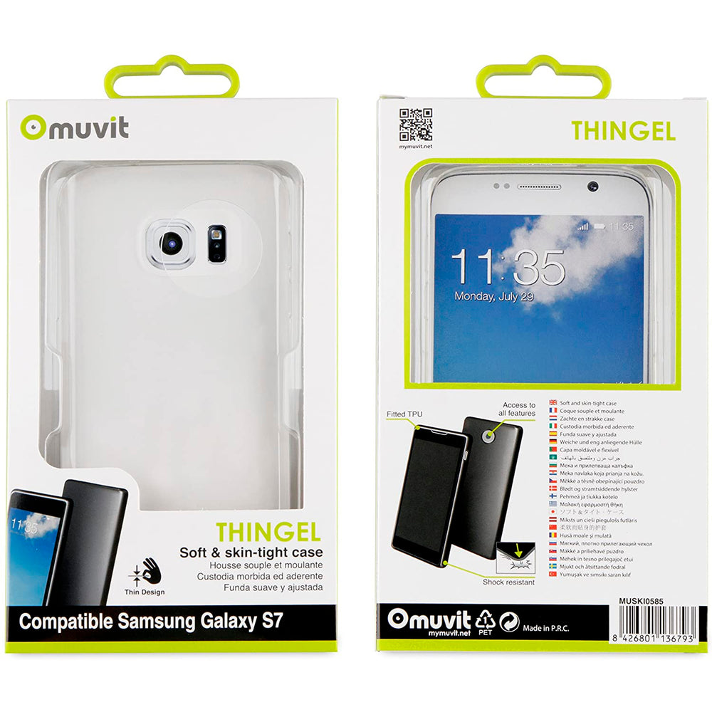 Funda Muvit minigel fina para Samsung Galaxy S7 transparente.