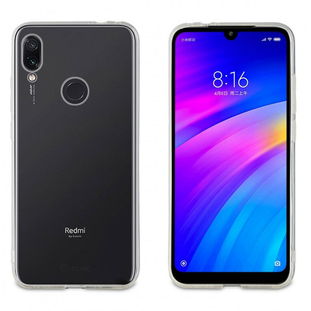 Pack Muvit Xiaomi Redmi 7 funda Cristal Soft transparente + protector pantalla.