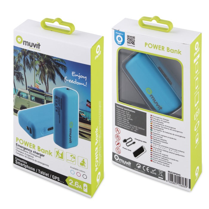 Power Bank Muvit 2600 mAh Azul MUCHP0049.