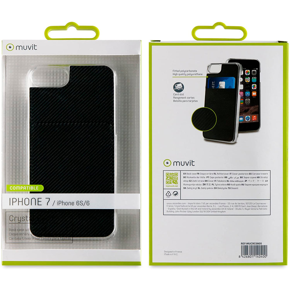 LOTE 100 Fundas Muvit Apple iPhone 8/7/6S/6 (Tarjetero Vertical) Color Negro