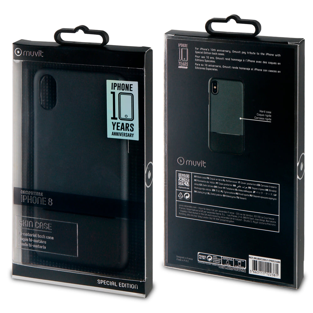 Carcasa Muvit Doble Skin Edición 10 para Apple iPhone X Negro
