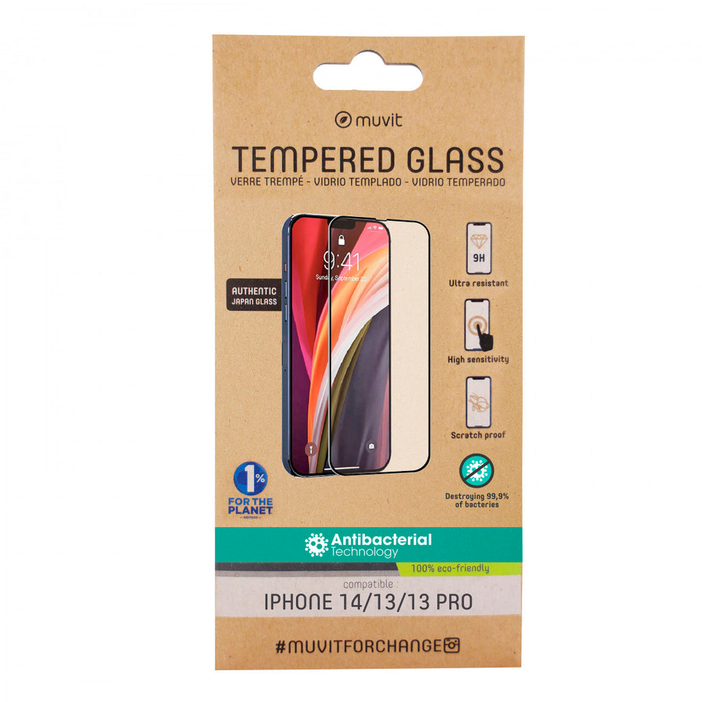 Muvit for change protector pantalla Apple iPhone 14/13/13 Pro vidrio templado
