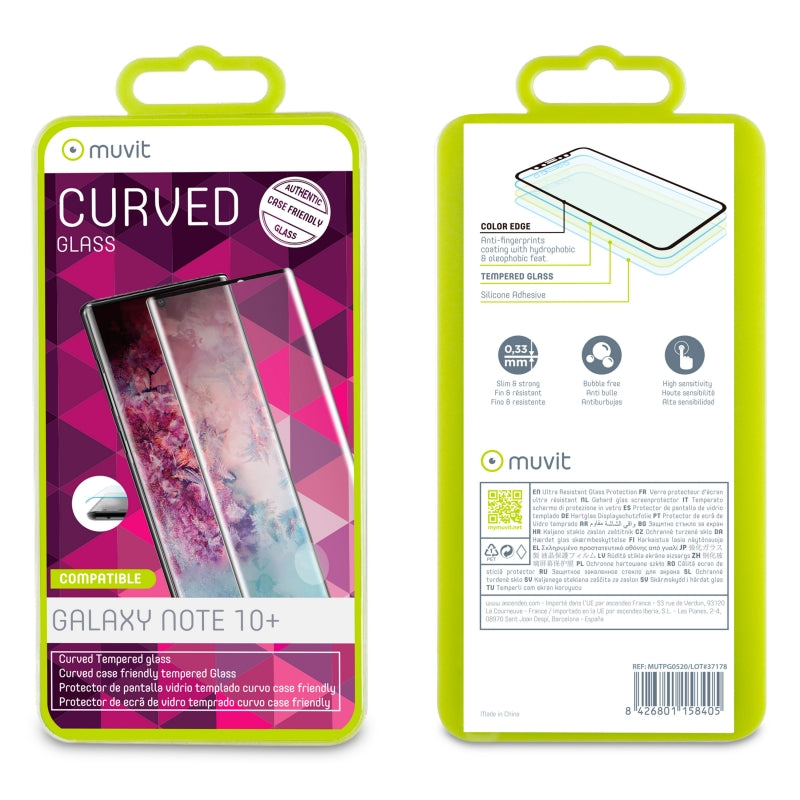Protector de pantalla Muvit para Samsung Galaxy Note 10 Plus/10 Plus 5g vidrio
