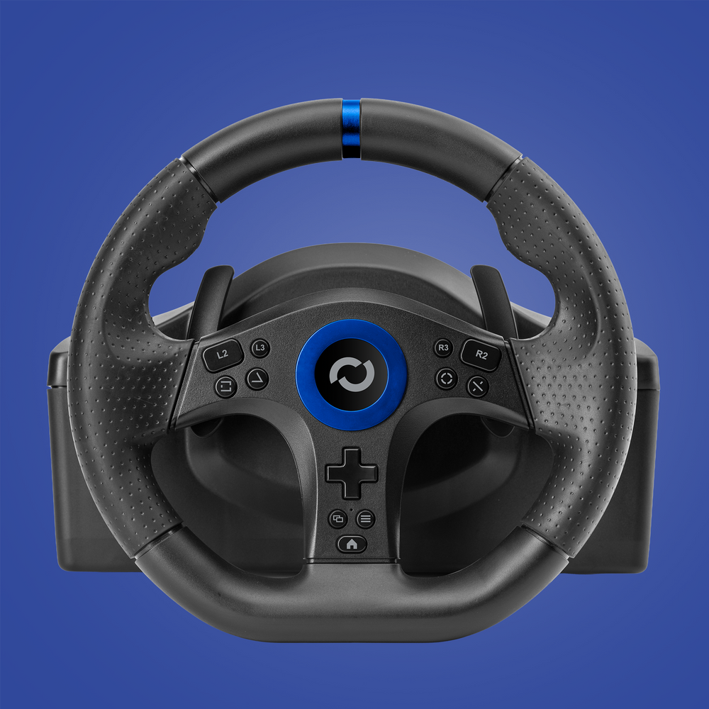 Blade BR5 Racing Wheel Blanco — Volante gaming con pedales para PS5 y PC