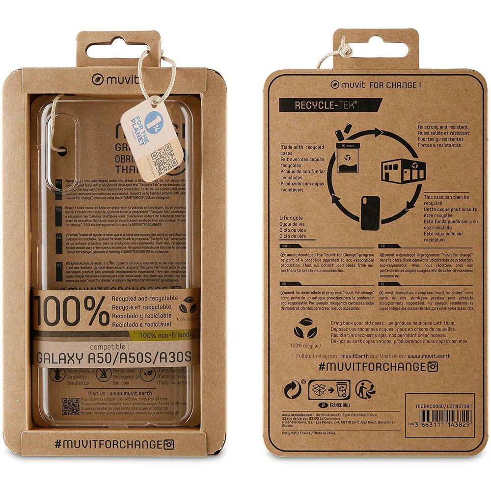 Funda Muvit for change para Samsung Galaxy A50s/A30s/A50 recycletek transparente