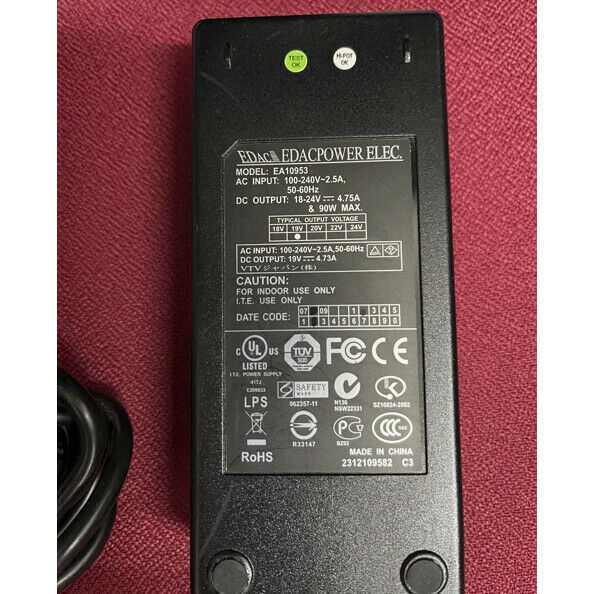 Cargador Original EDAC EDACPOWER ELEC EA10953 18-240V 4.75A 90W Usado.