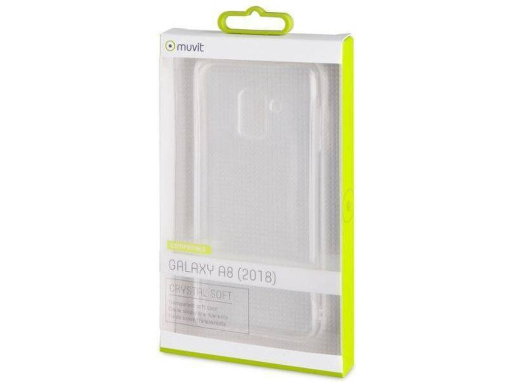 Carcasa Muvit Cristal Soft para Samsung Galaxy A8 (2018) transparente.