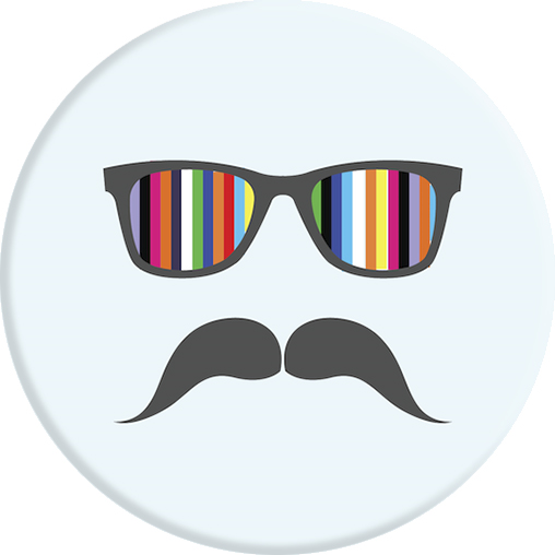 PopSockets soporte adhesivo Bigote con gafas arcoiris