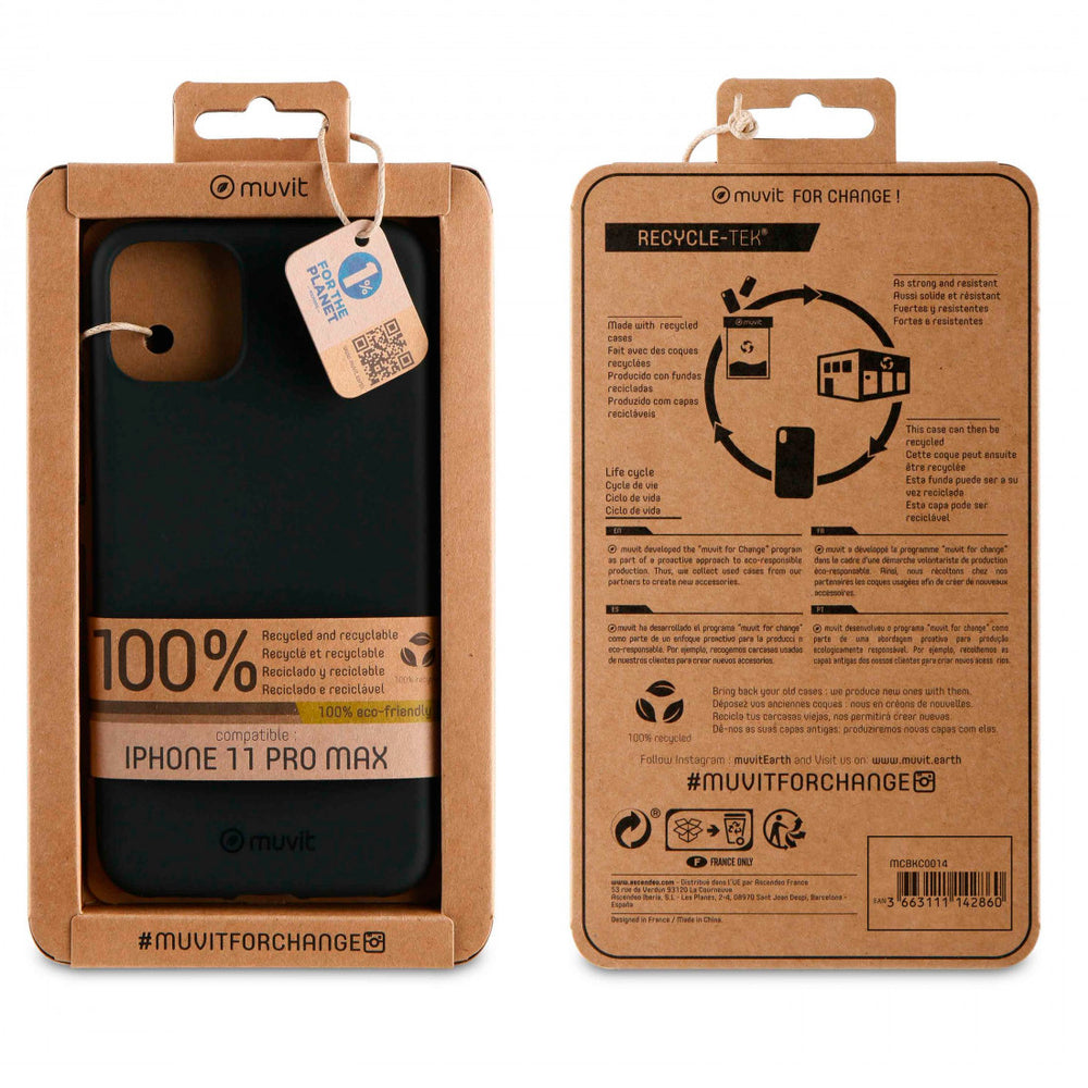 Funda Muvit for Change para Apple iPhone 11 Pro MAX recycletek negra.