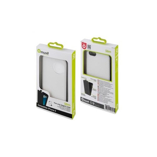 Pack Muvit Apple iPhone 6/6s funda Slim blanca + protector pantalla flexible