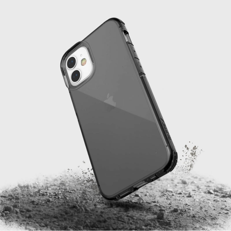 Funda Raptic Clear para Apple iPhone 12 Mini negra humo