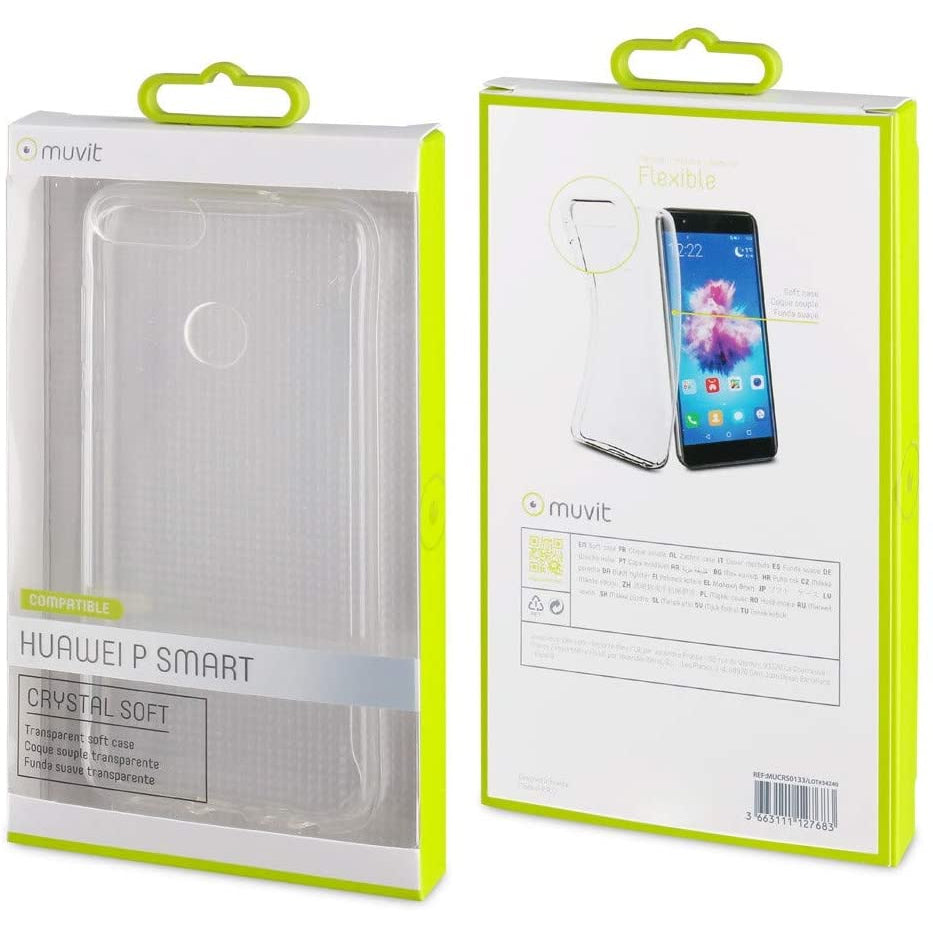 Carcasa Muvit Cristal Soft para Huawei P Smart Transparente.