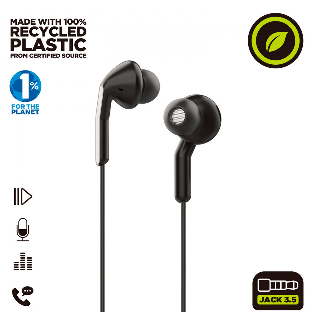 Auriculares estéreo Muvit for Change E57 3.5mm Negro