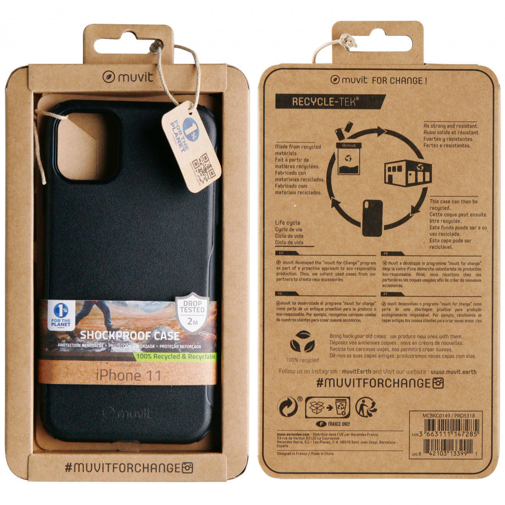 Funda Muvit for Change Soft para Apple iPhone 11 shockproof 2m negra.