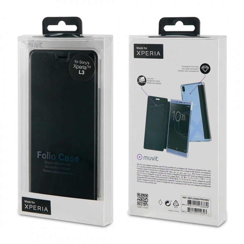 Funda Folio Muvit para Sony Xperia L3 negra