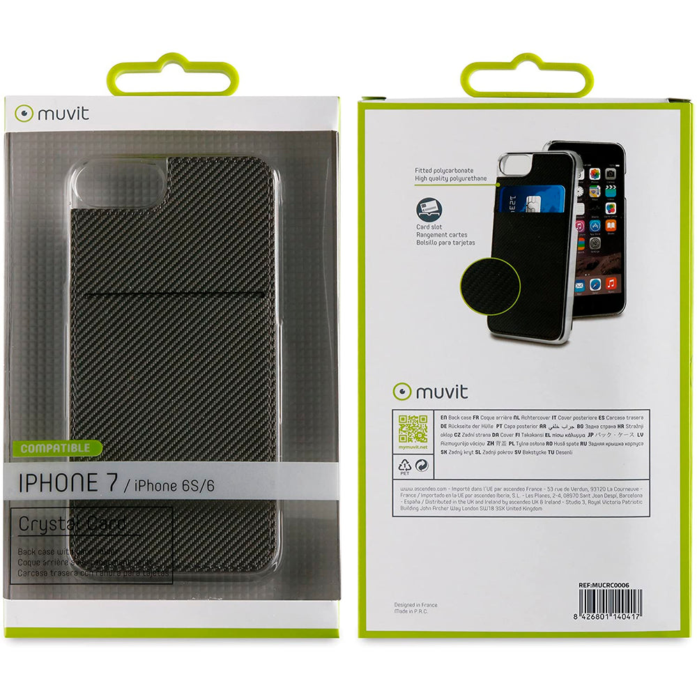Funda Muvit para Apple iPhone 7/6S/6 (con Tarjetero Vertical) Color Gris.