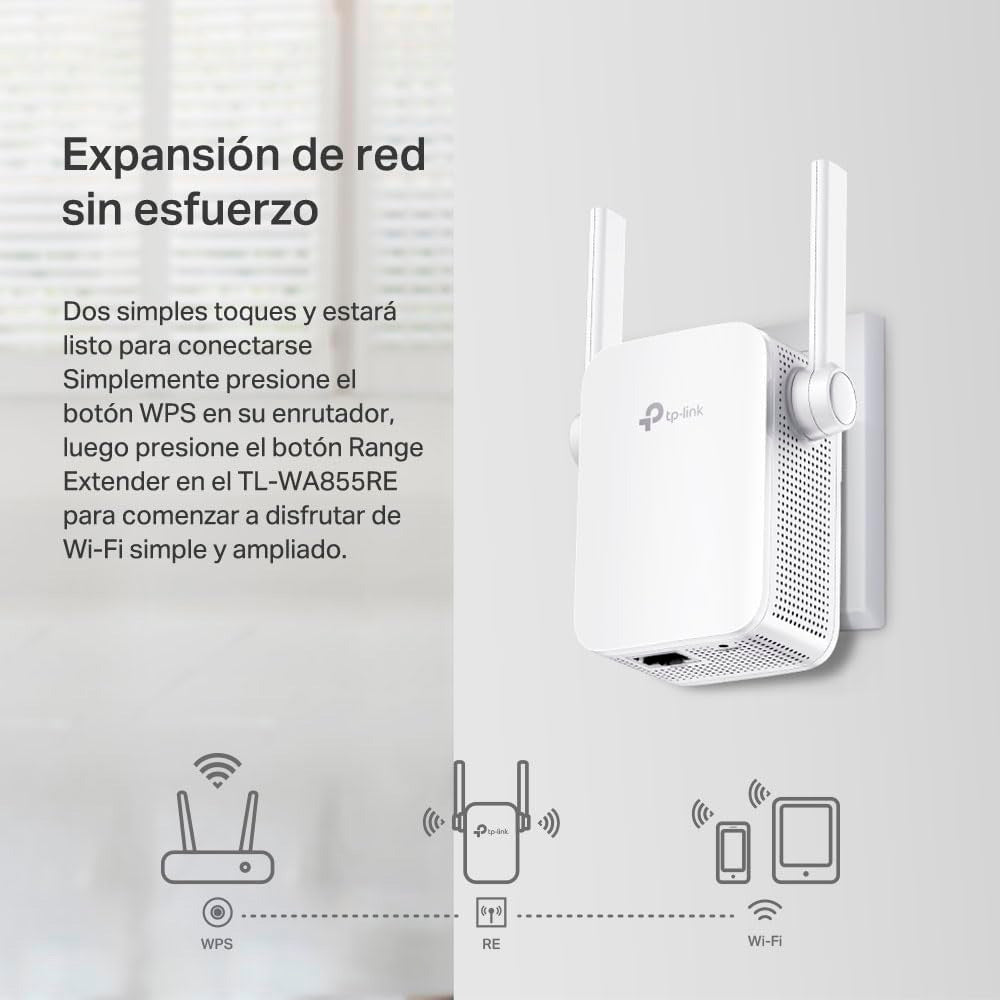 TP-Link TL-WA855RE V3 Extensor de Cobertura Wi-Fi a 300 Mbps Blanco Usado *