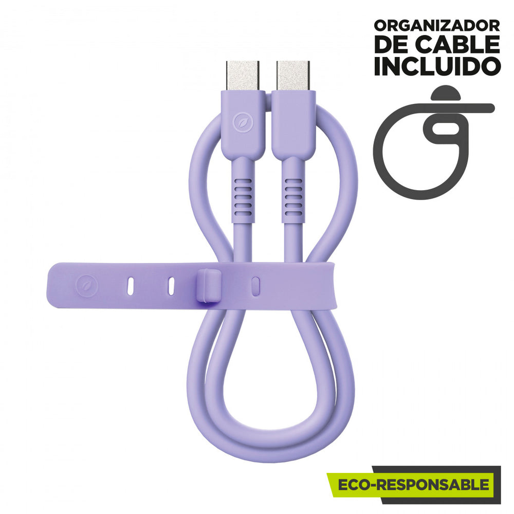 Cable Muvit for Change Tipo C a Tipo C 3A/60W 1.2m lavanda