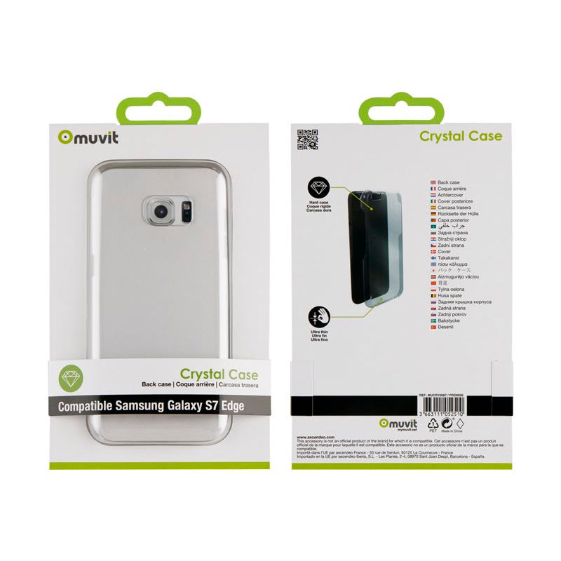 Funda Muvit Cristal Case para Samsung Galaxy S7 Edge transparente.