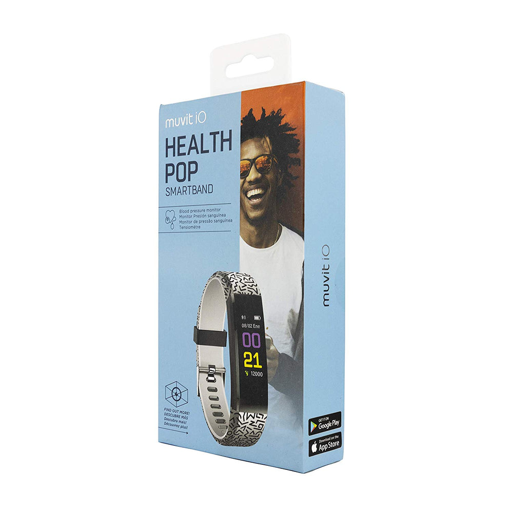 Pulsera de Actividad y Salud Health Pop Forms Negro/Blanco Muvit io