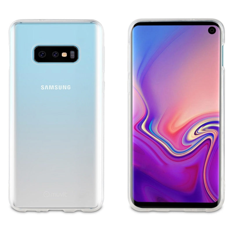 Pack Muvit para Samsung Galaxy S10e funda Cristal Soft transparente+protector.