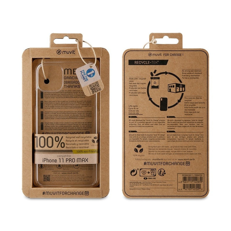 Funda Muvit for Change para Apple iPhone 11 Pro Max recycletek transparente.