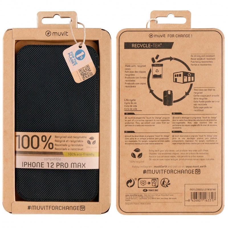 Funda Muvit for Change para Apple iPhone 12 Pro MAX Negra.